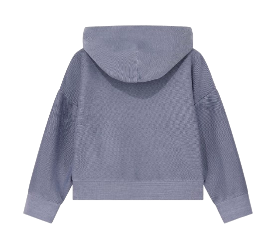 Felpa con cappuccio in jersey diagonale di cotone con logo EB001399 AF26096 U9366 ARMANI JUNIOR
