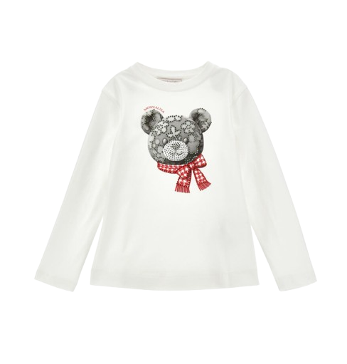 T-shirt Orsetto Paillettes 19H607 8015 0132 MONNALISA