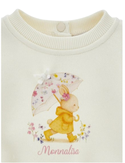 Felpa con coniglietto e fiocco 39H609 8010 029F MONNALISA