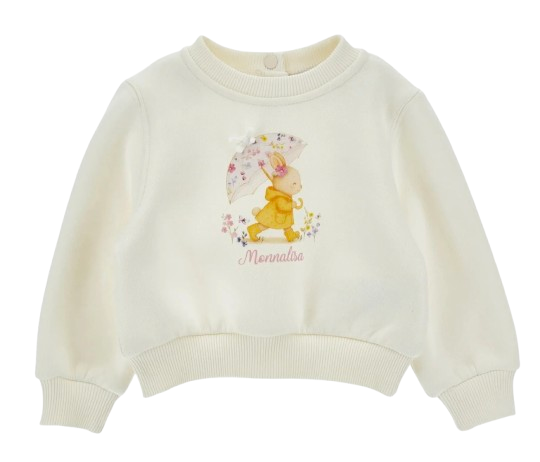 Felpa con coniglietto e fiocco 39H609 8010 029F MONNALISA