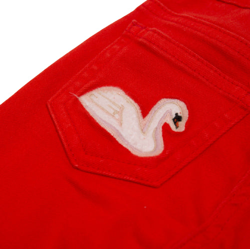 Pantalone cotone  rosso bimba