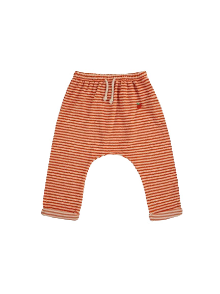 Pantaloni harem in spugna con strisce arancioni