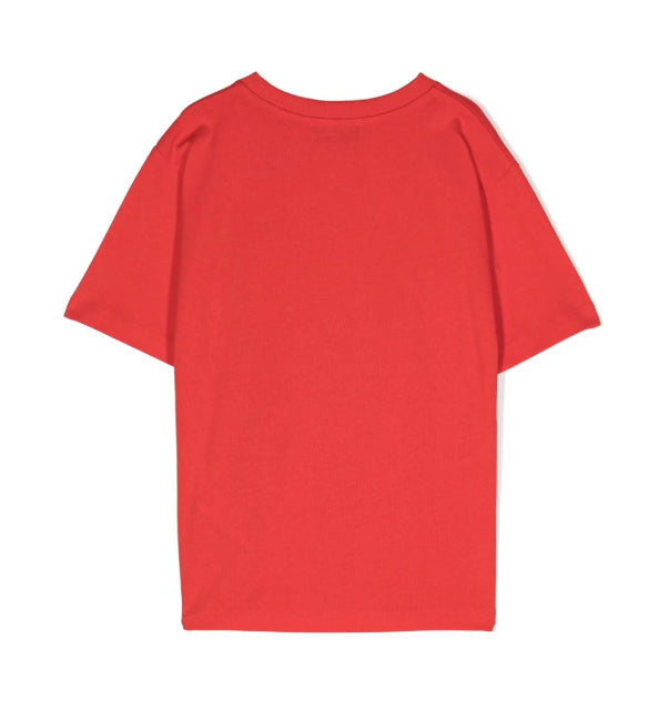 T-shirt rossa toy e logo