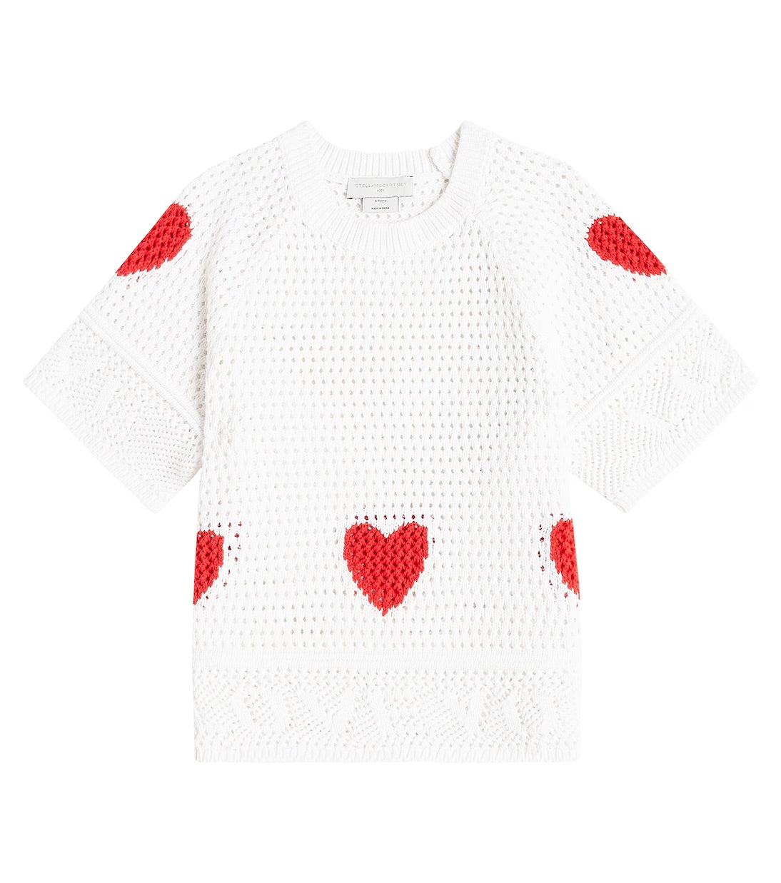 T-shirt in crochet di cotone con ricamo