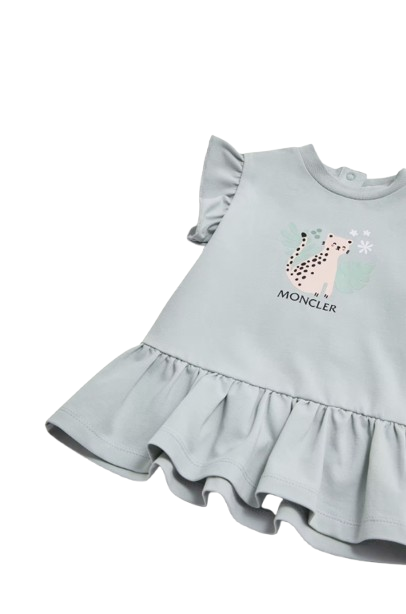 Abito in cotone con stampa zebra L1951 8I00002 89AUM 810 MONCLER
