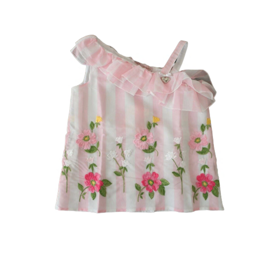 Top organza ricamo fiori