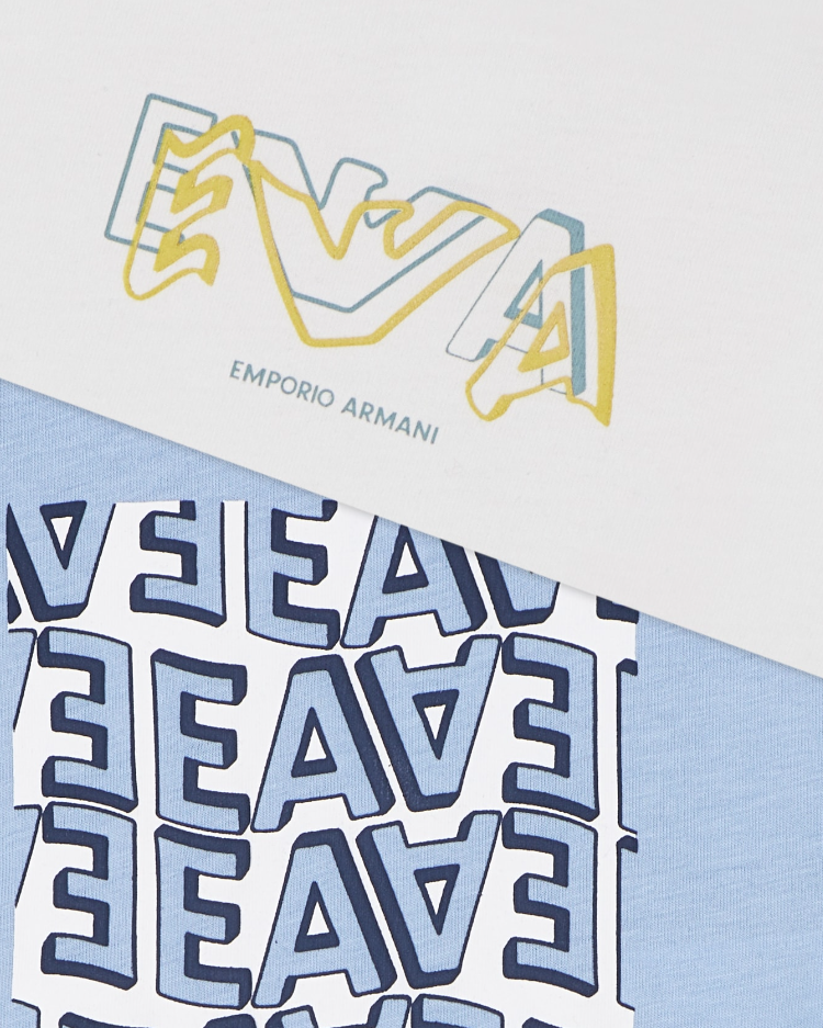 Set da 2 T-shirt in jersey con stampa del log EA EB001333 AF14503 M0002 ARMANI JUNIOR