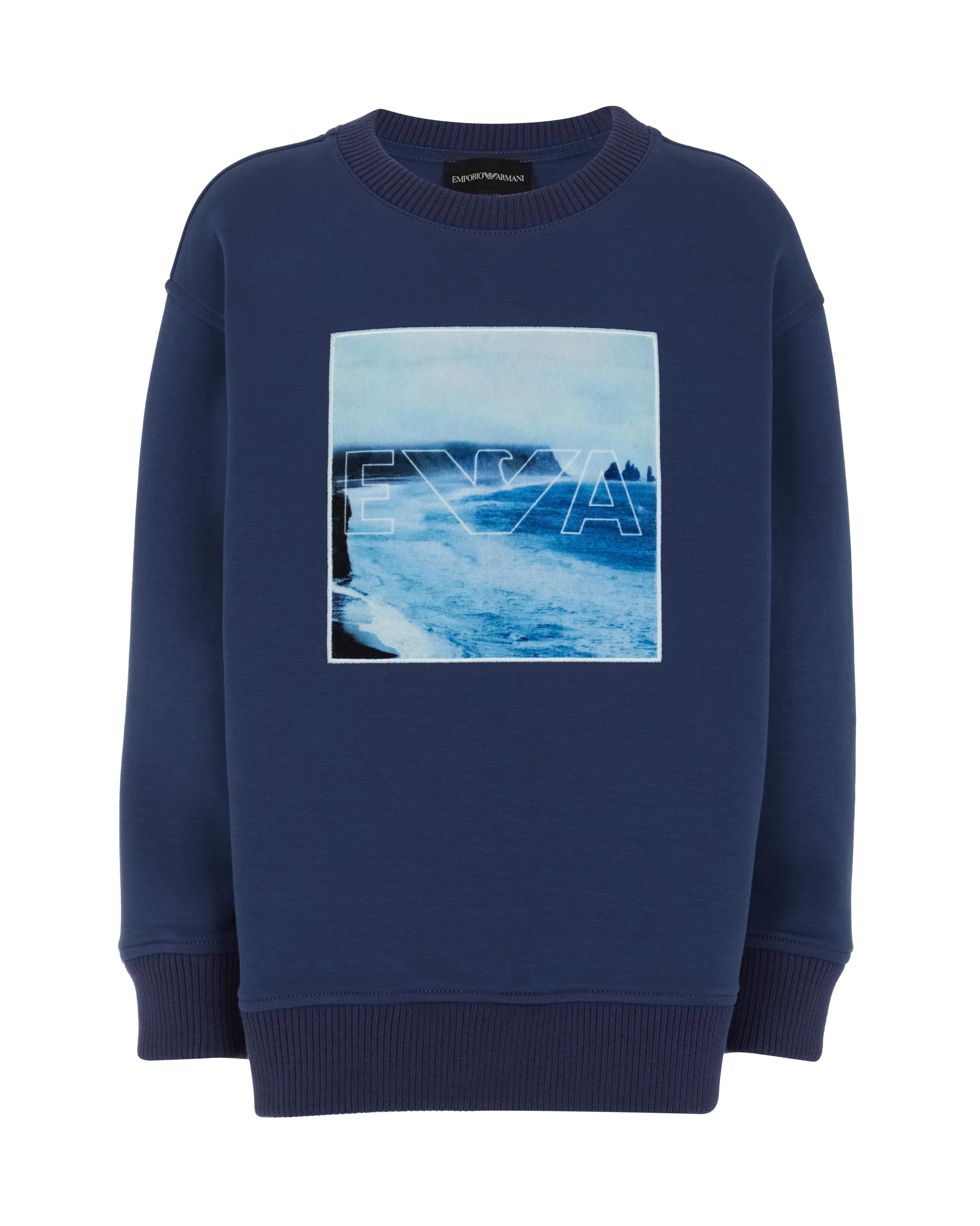 FELPA IN JERSEY DOPPIO CON STAMPA EB000781 AF10126 UB130 ARMANI JUNIOR