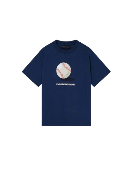 T-shirt in jersey stampa baseball EB001344 AF14503 UB096 ARMANI JUNIOR
