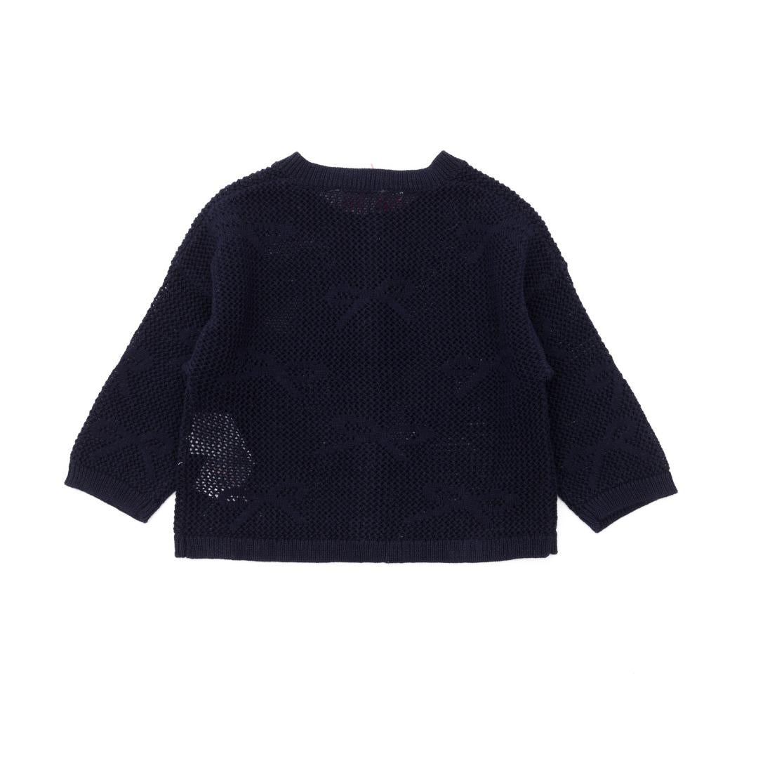 Cardigan neonata forato