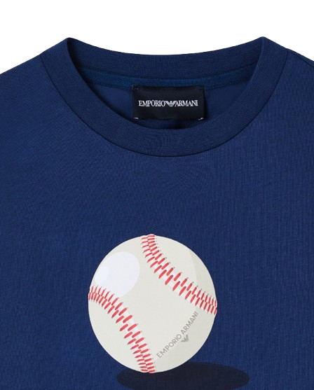 T-shirt in jersey stampa baseball EB001344 AF14503 UB096 ARMANI JUNIOR
