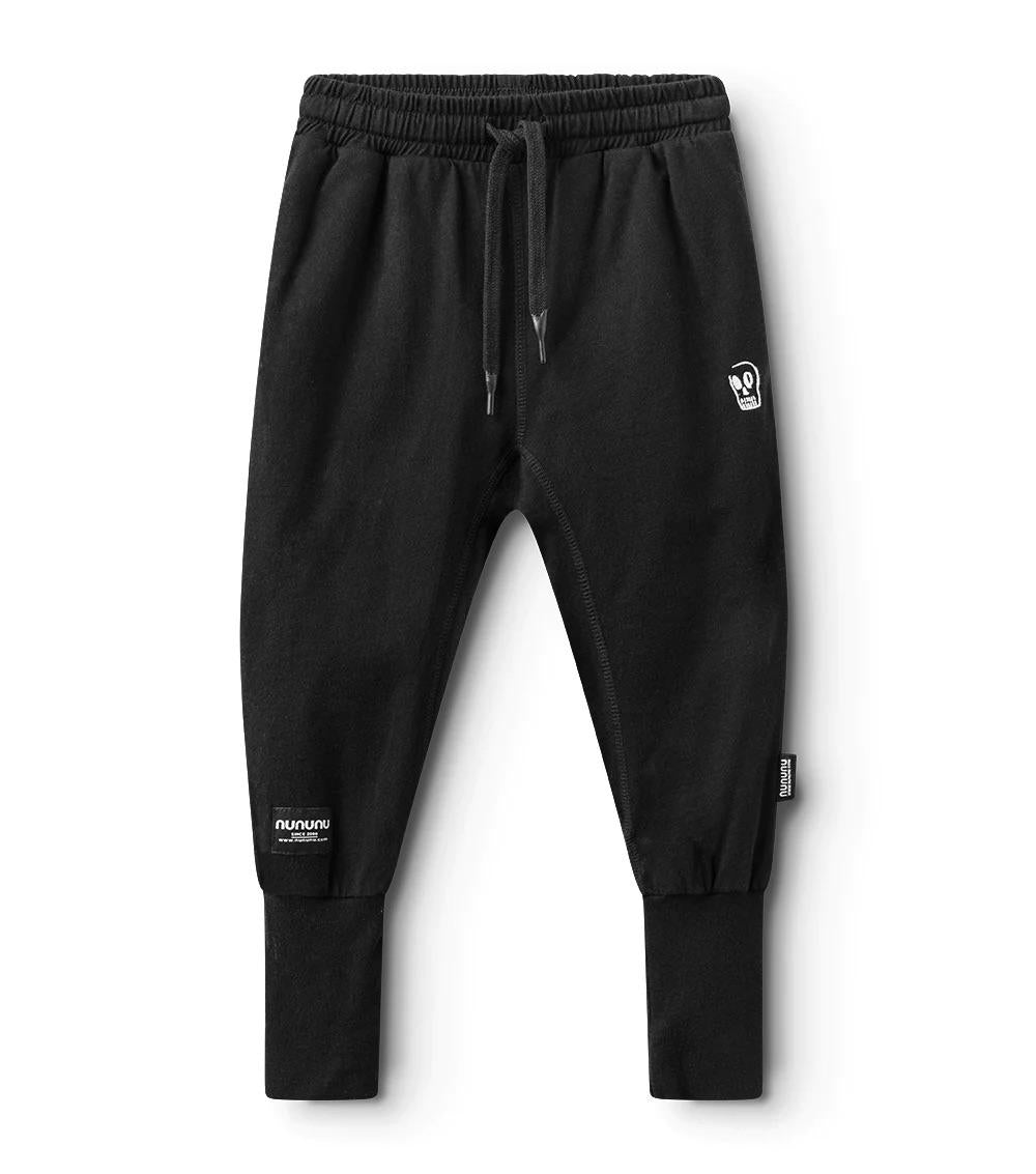 Pantaloni leggeri con toppa teschio NU3928 BLACK NUNUNU