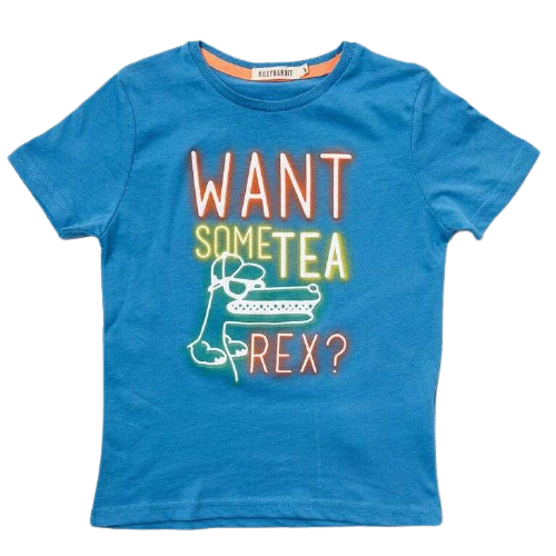 T-shirt bambino blu con stampa