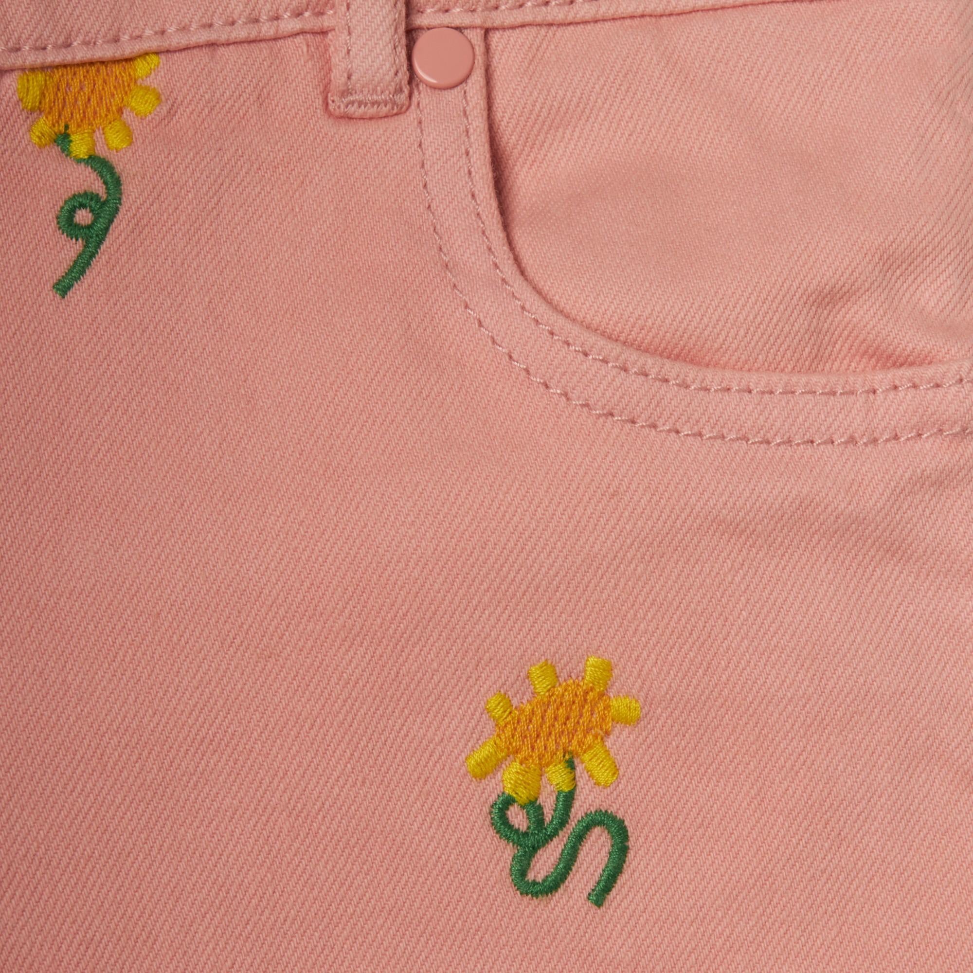 Shorts denim a fiori