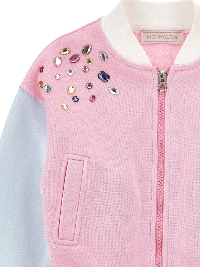 Felpa bomber con strass 19F802 6011 9058 MONNALISA