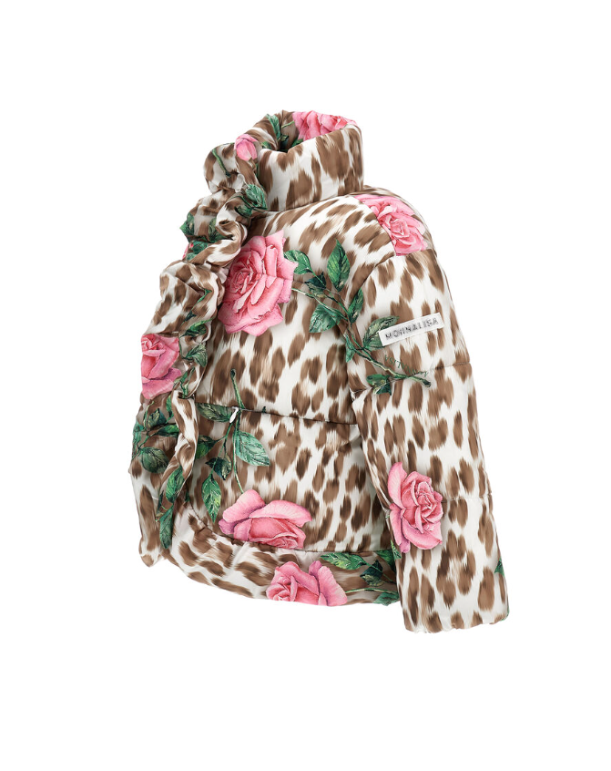 Piumino con rose e rouches<BR/> 19F103 6025 0080 MONNALISA