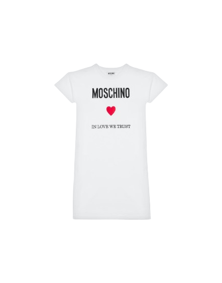 Vestito bianco per bambina con logo e cuore