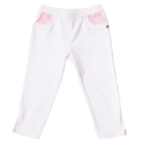 Leggings con tasche bianchi neonata 3JBJZ 1100 ARMANI JUNIOR