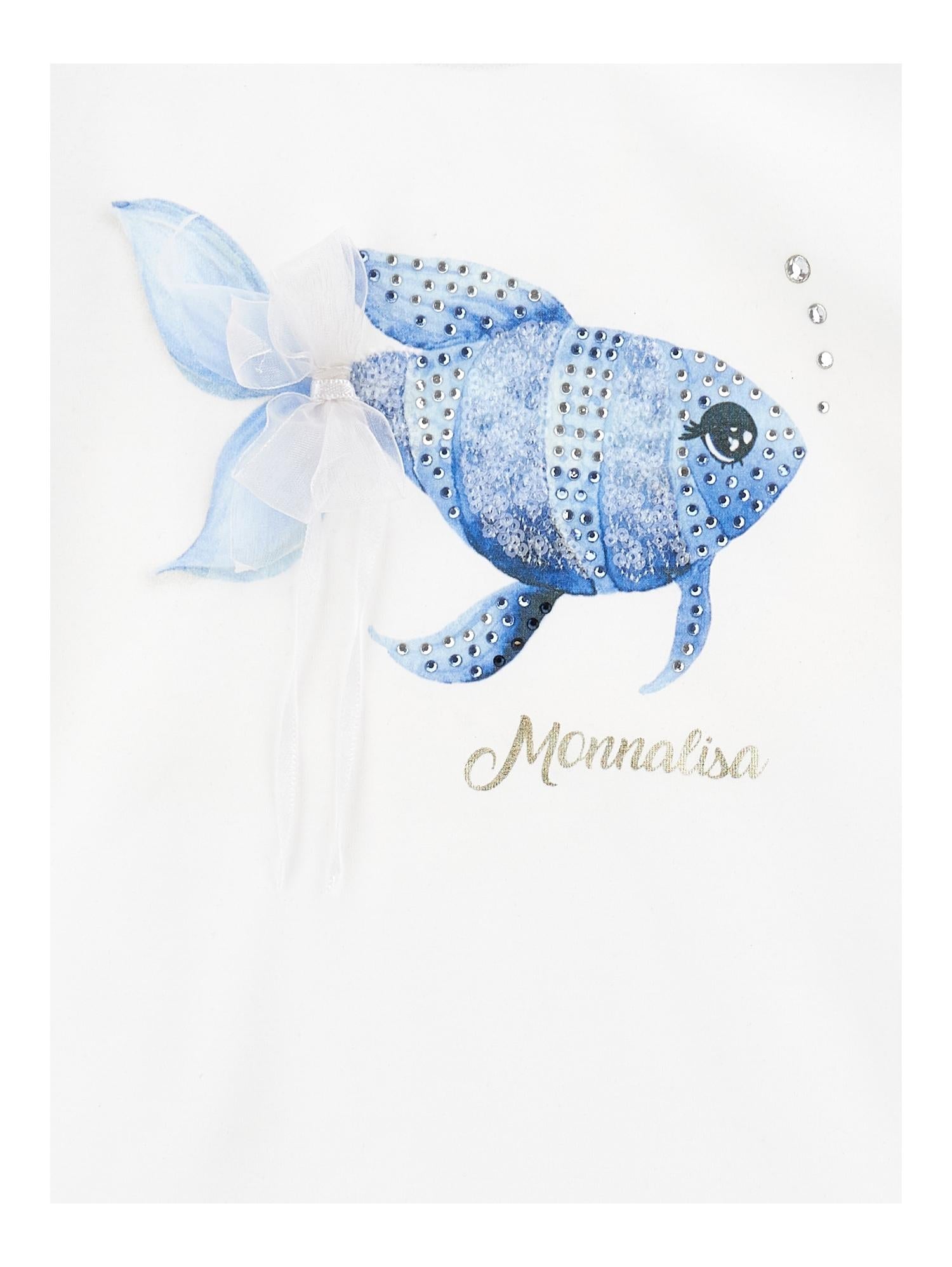 T-shirt pesciolino tulle e strass