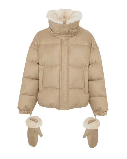 Piumino realizzato in flanella e pelliccia di zibellino Loro Piana 26W24WYV02866WO2W A2068 YVES SALOMON