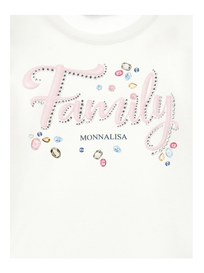T-shirt family strass 11F611 6202 0001 MONNALISA