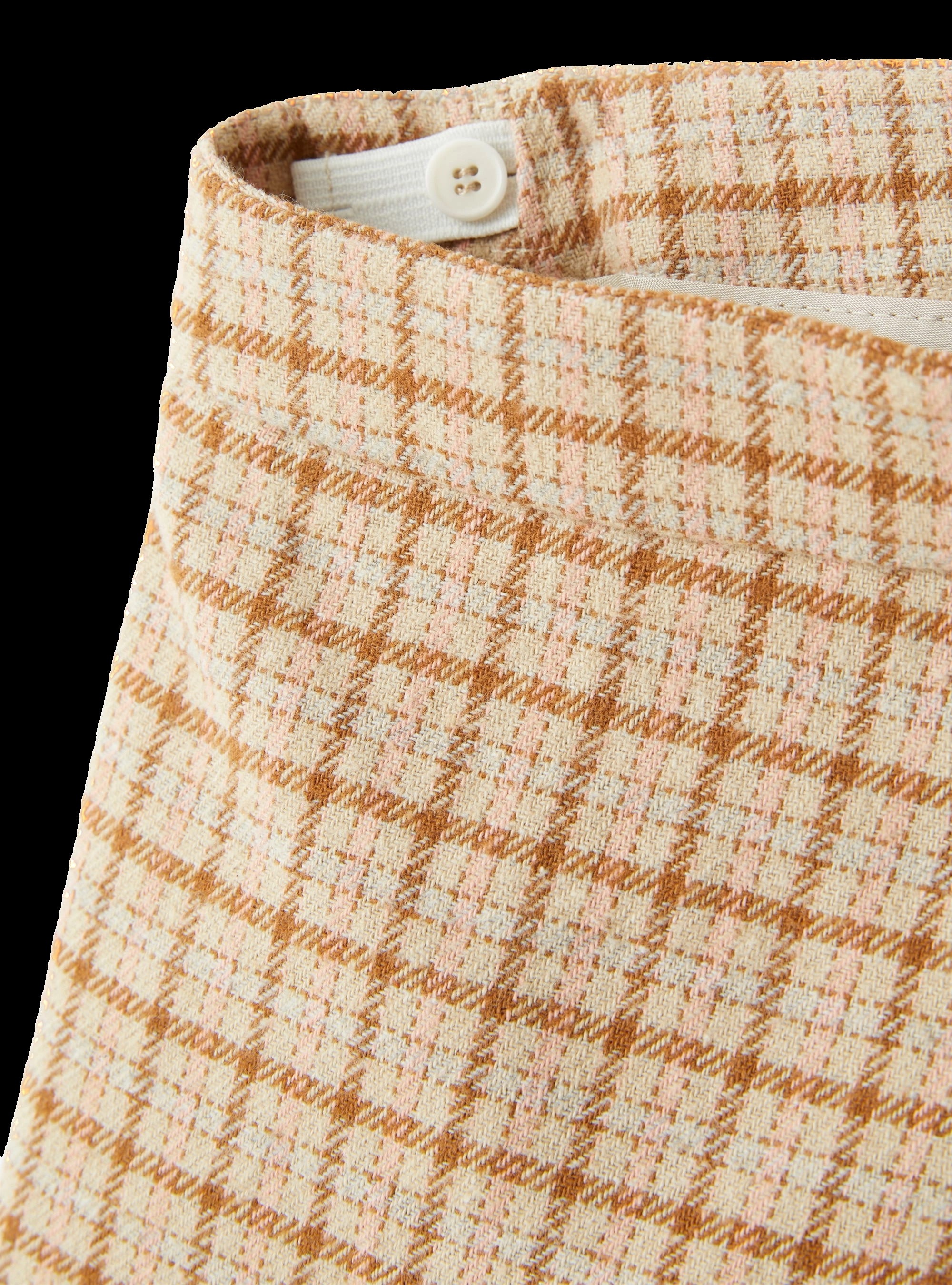 Shorts a quadretti con frange