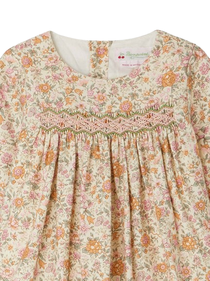 Abito smock Félicie in tessuto Liberty di cotone e lana