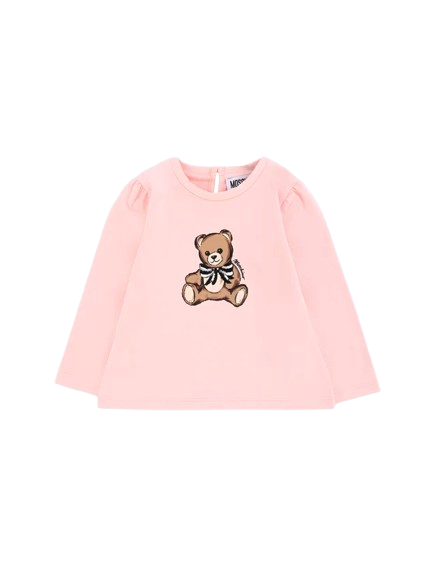 T-shirt rosa per neonata MEO001 LBA11 50209 MOSCHINO