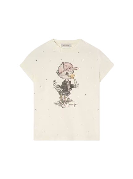 T-shirt Journey in jersey cotone con stampa GKP01390 P002271 11560 11560 GOLDEN GOOSE