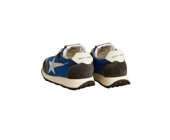 Marathon Young in nylon blu con stella stampata e talloncino in pelle GYF00335 F006716 50738 GOLDEN GOOSE