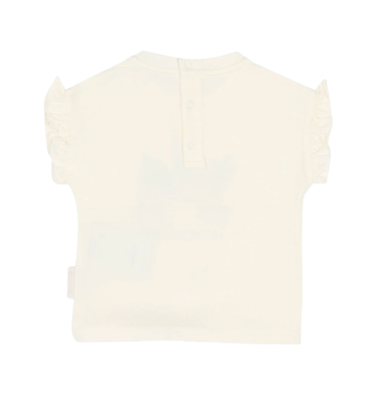 T-shirt in cotone con volant e motivo animali L1951 8C00002 89AUM 034 MONCLER