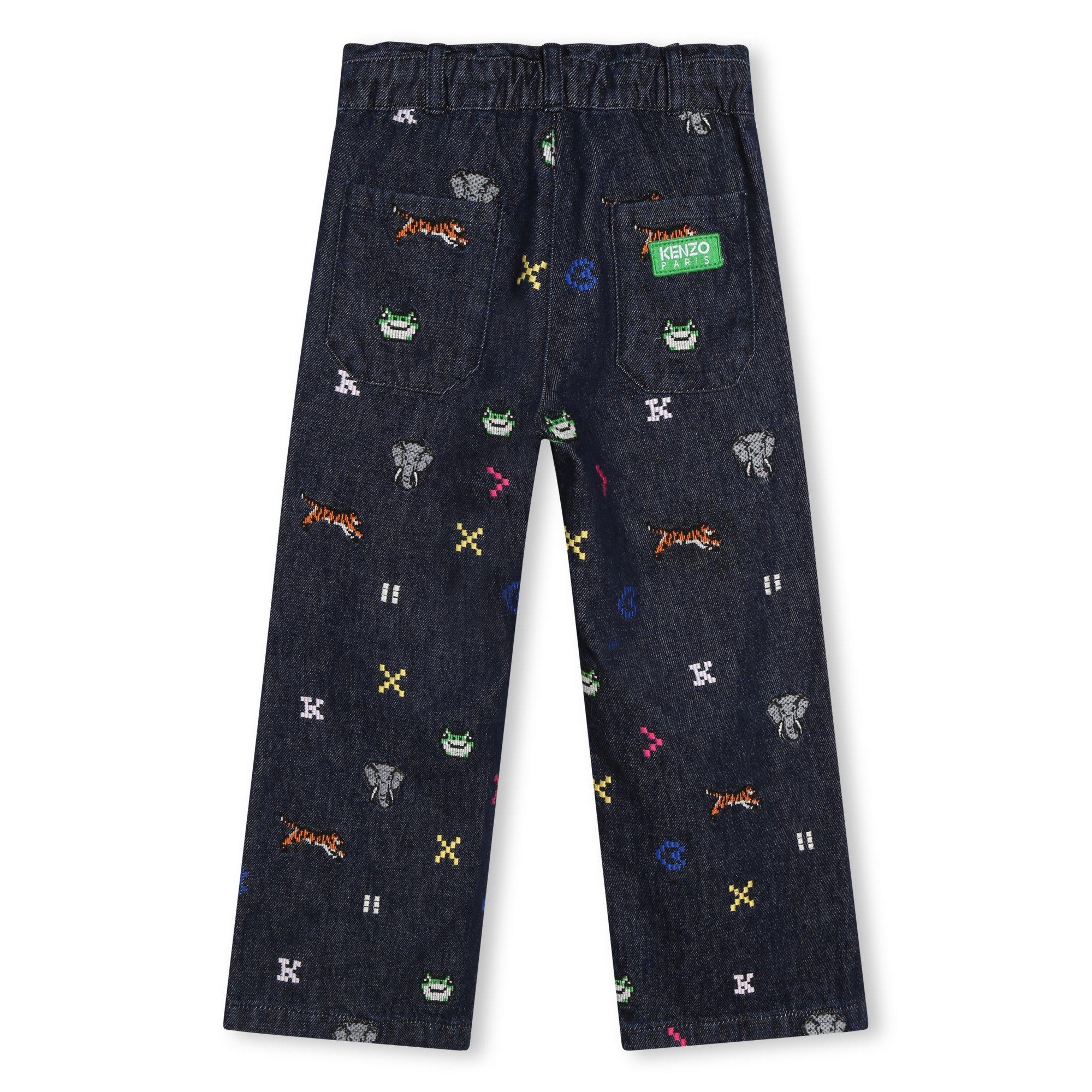 Pantaloni dritti con ricamo