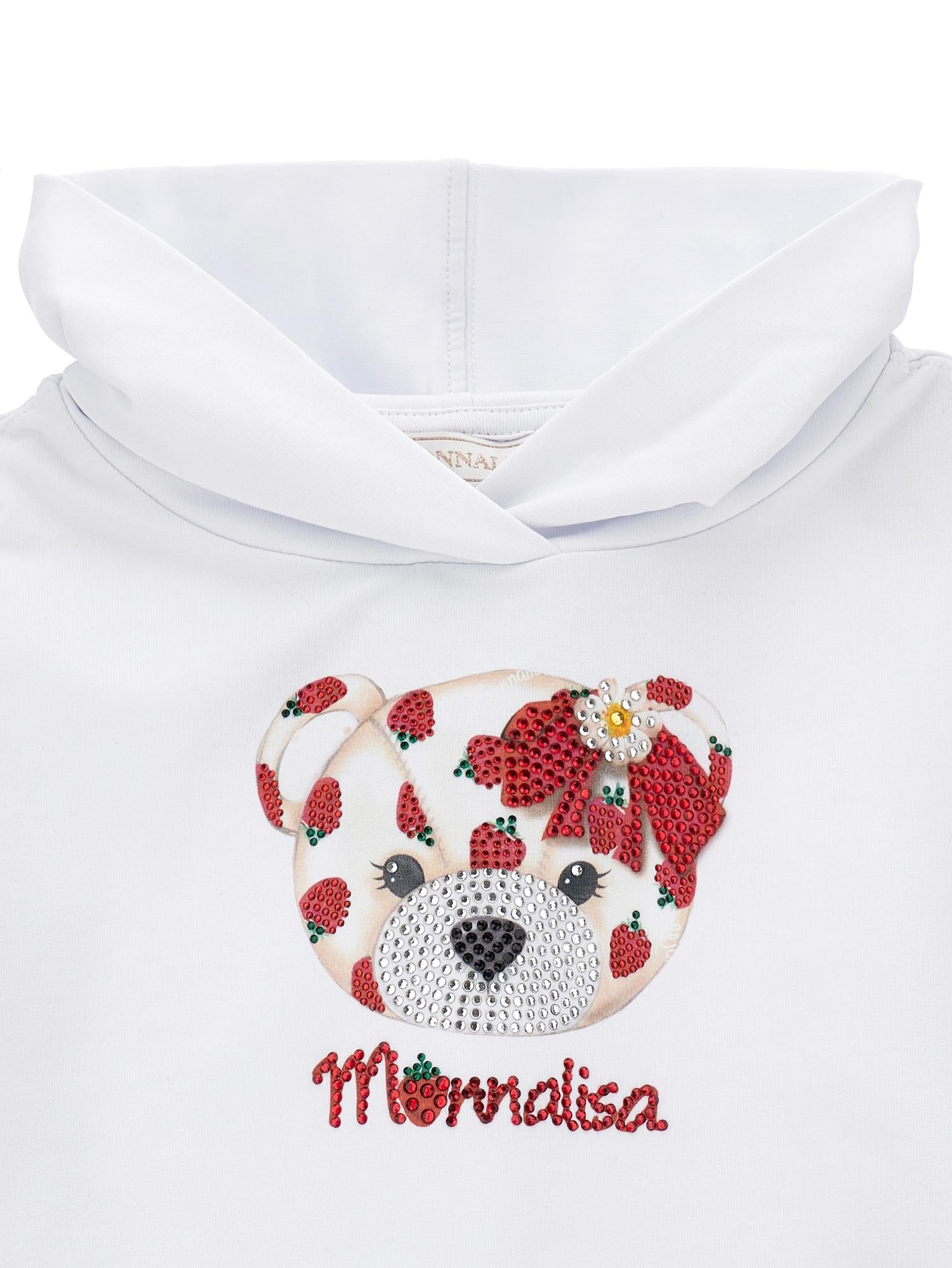 Felpa con cappuccio e strass
