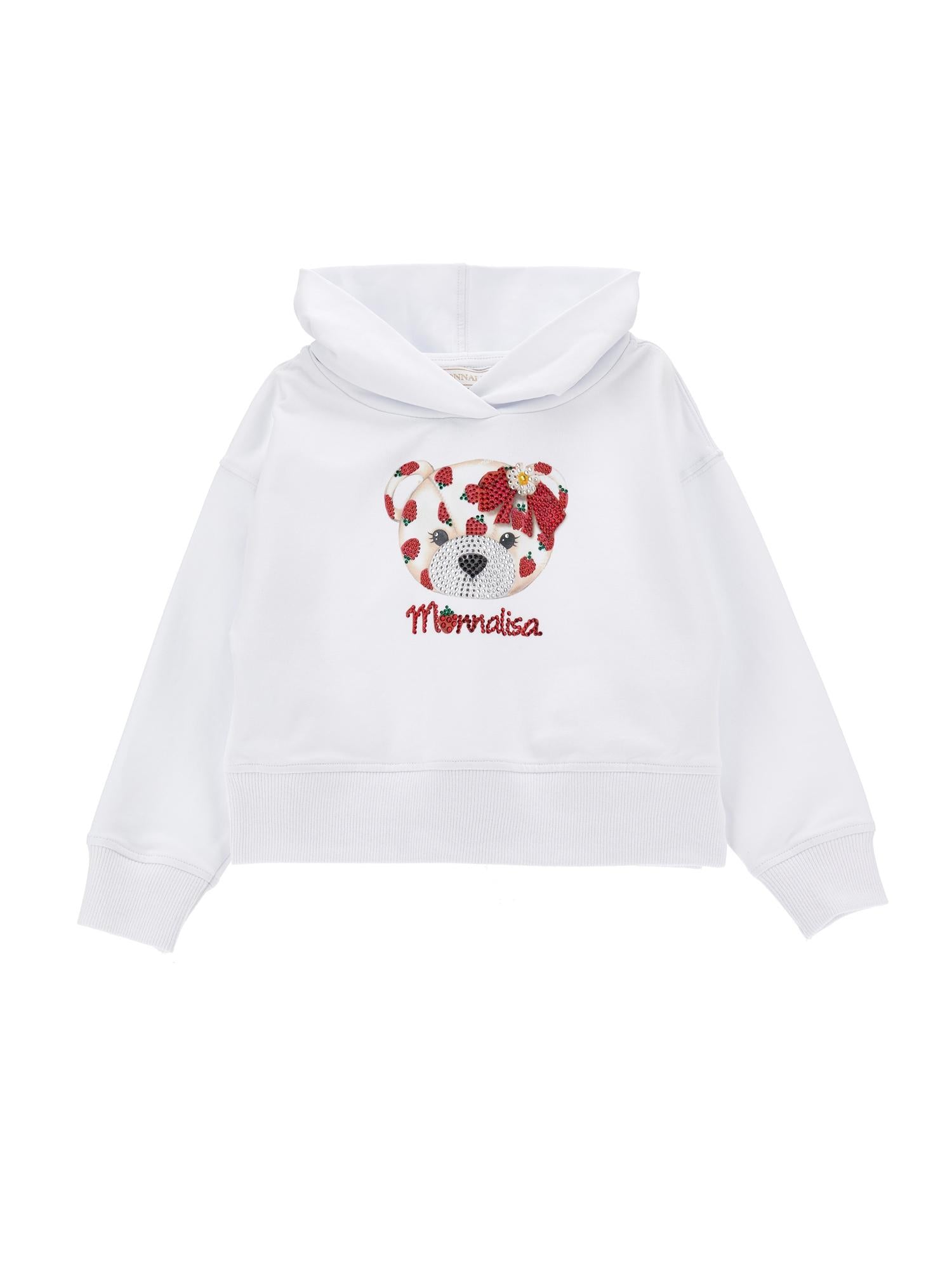 Felpa con cappuccio e strass