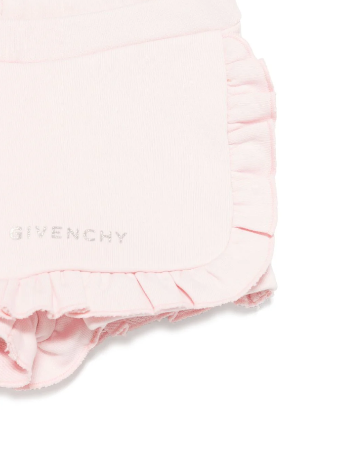 Shorts rosa per neonata con logo