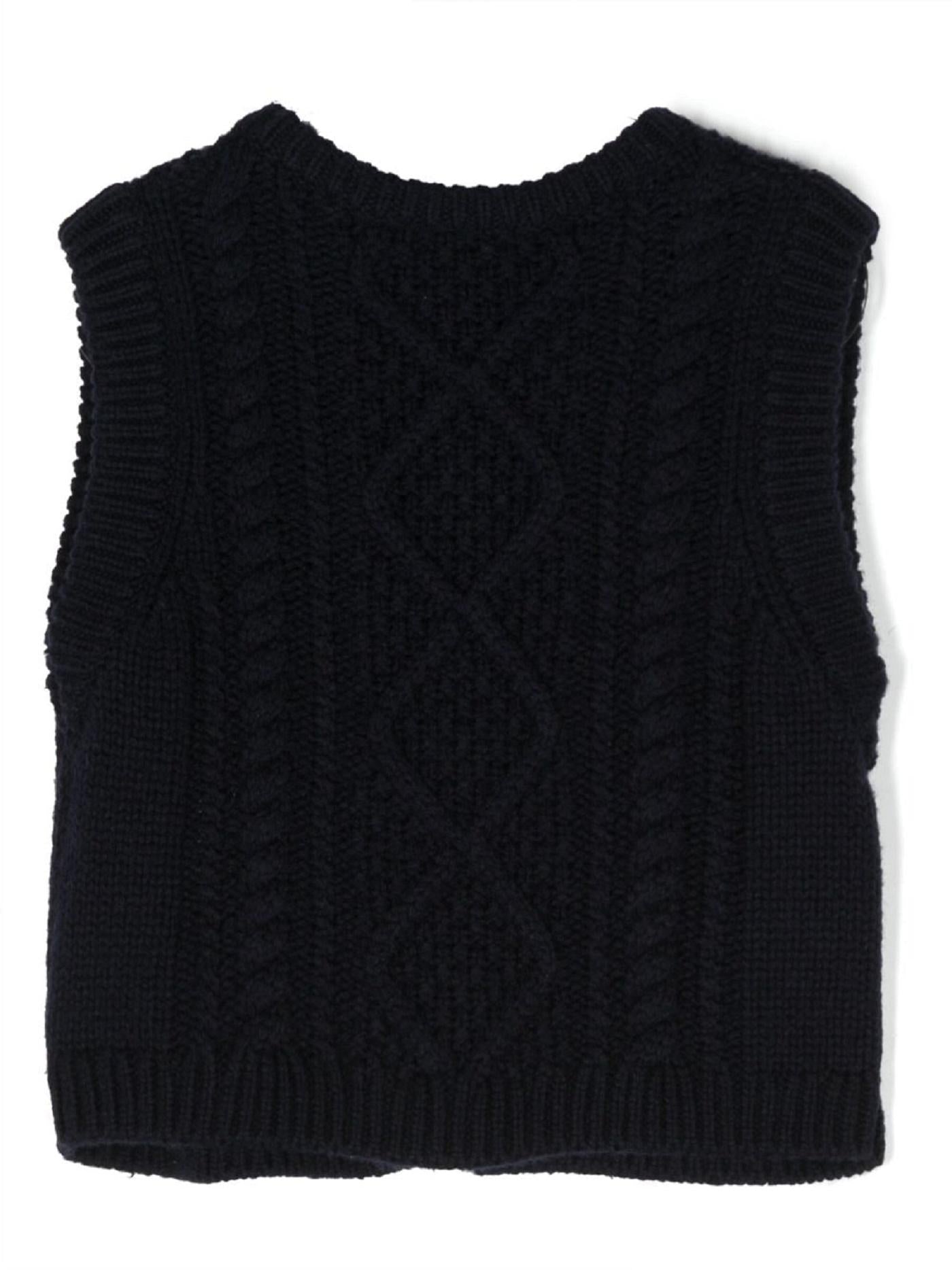 Gilet navy in maglia lavorata