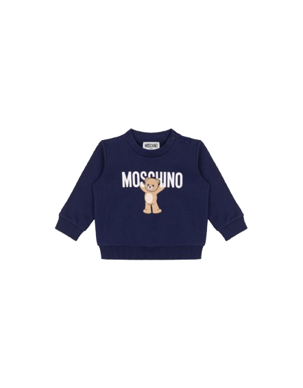 Felpa blu per neonati MNF060 LCA40 40016 MOSCHINO