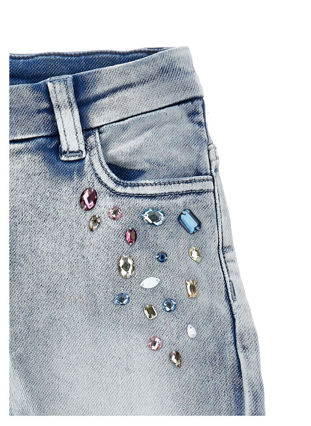 Jeans con strass e cristalli<BR/> 19F403 6042 0062 MONNALISA