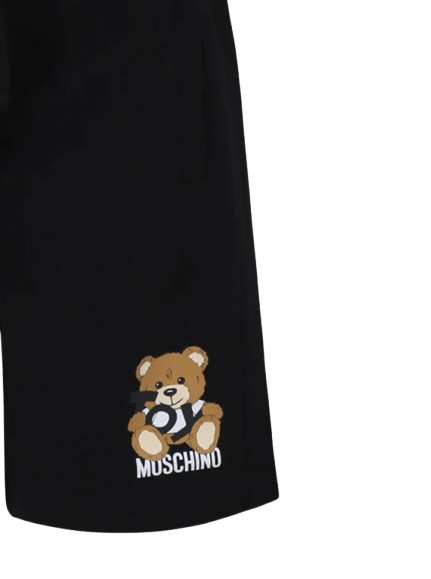 Shorts neri per bambino con Teddy Bear