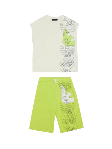 Armani Coordinato Bambino Verde/bianco - Multicolore 3D4VJB 4J5UZ 0149 ARMANI JUNIOR