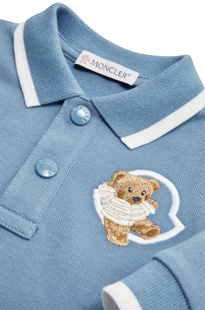 Polo a maniche lunghe con ricamo orsacchiotto K2951 8B00002 89AL2 714 MONCLER