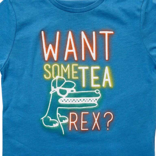 T-shirt bambino blu con stampa