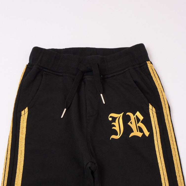 Pantaloni bande al lato oro