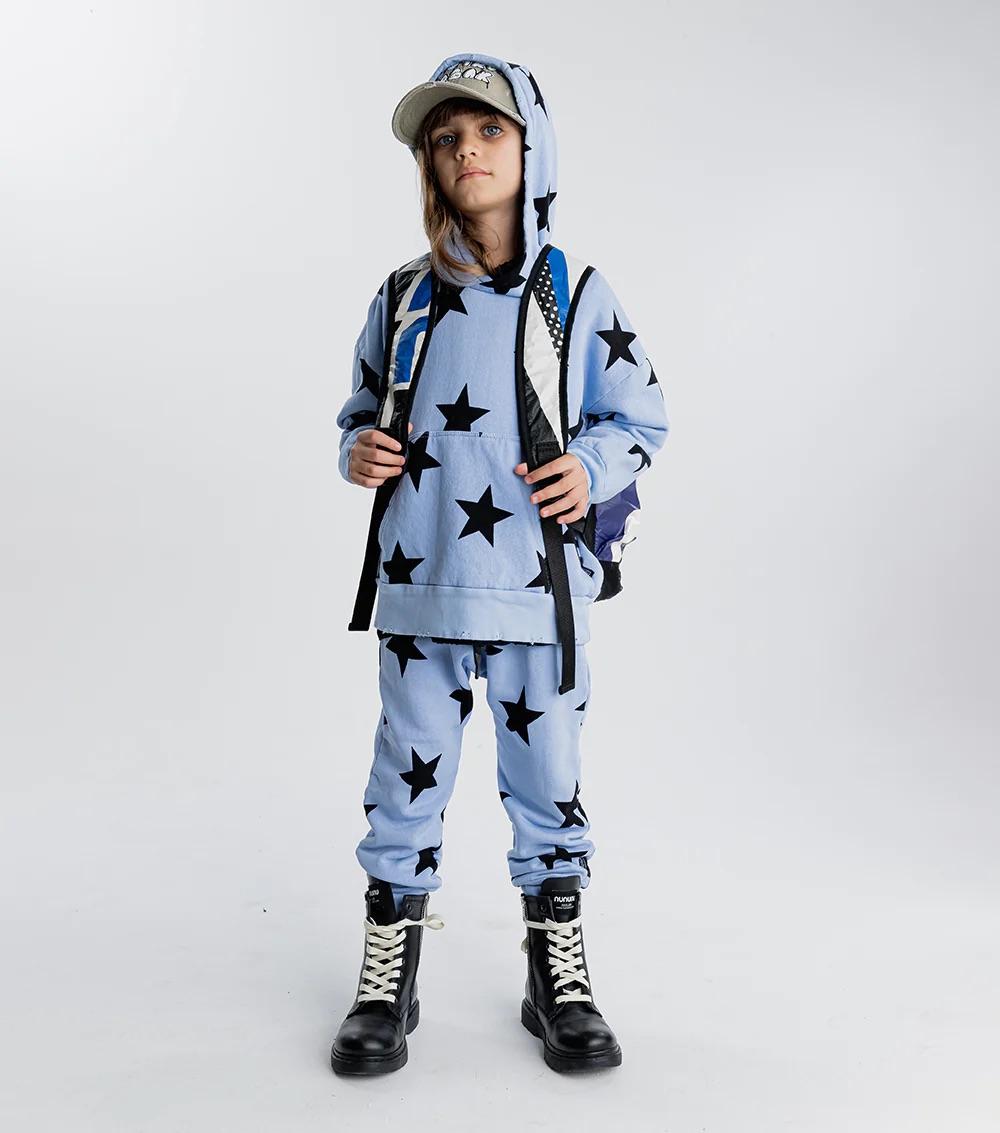 Pantaloni larghi con stampa stelle NU2345 FOGGY BLUE NUNUNU