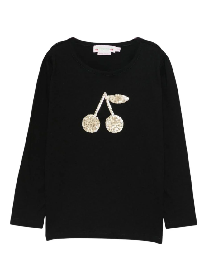 T-shirt nera per bambina N05GTSK00001 199 BONPOINT