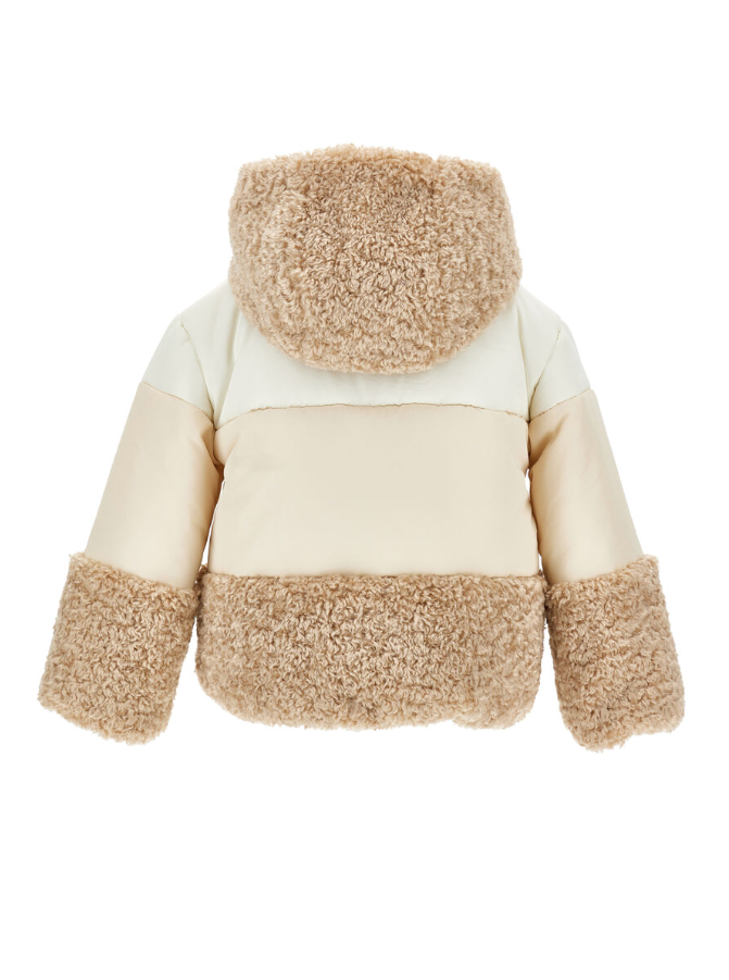Piumino patchwork zip e cappuccio 19F104 6031 0103 MONNALISA