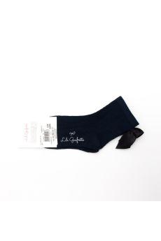 Calze con fiocco bambina blu