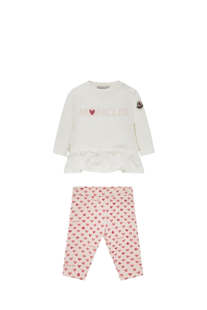 Set in cotone con stampa cuore K2951 8M00009 89AUM F00 MONCLER