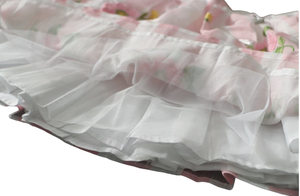 Gonna in organza e ricamo fiori