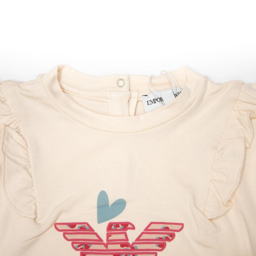 T-shirt neonata maniche lunghe rosa